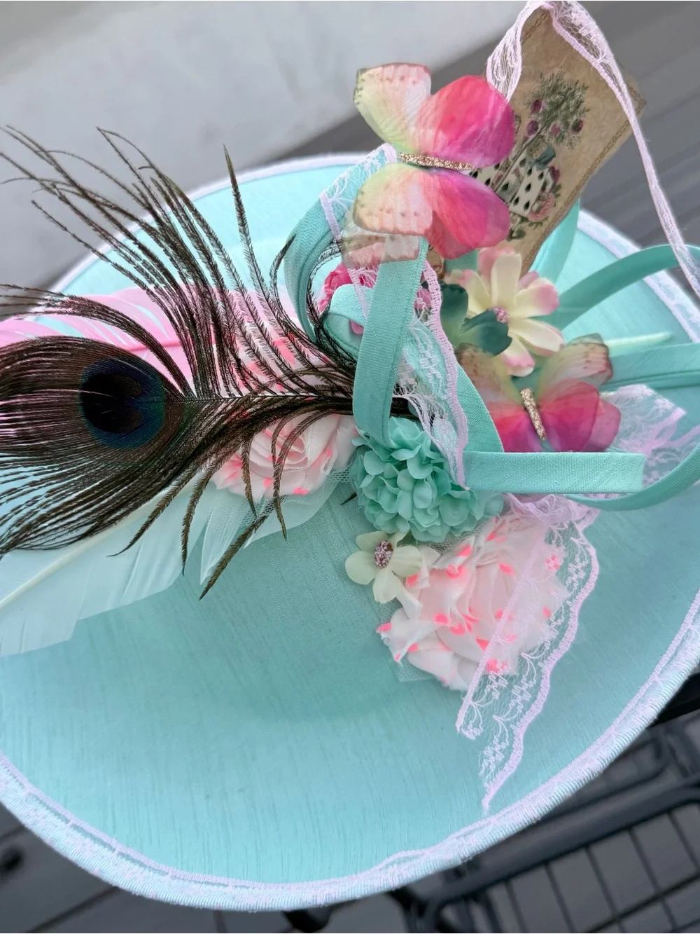 Aqua Feathered Fascinator Hat for Women - Elegant Event Headpiece